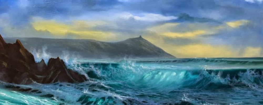 Seascape painting of Rame Head by Alan Kingwell