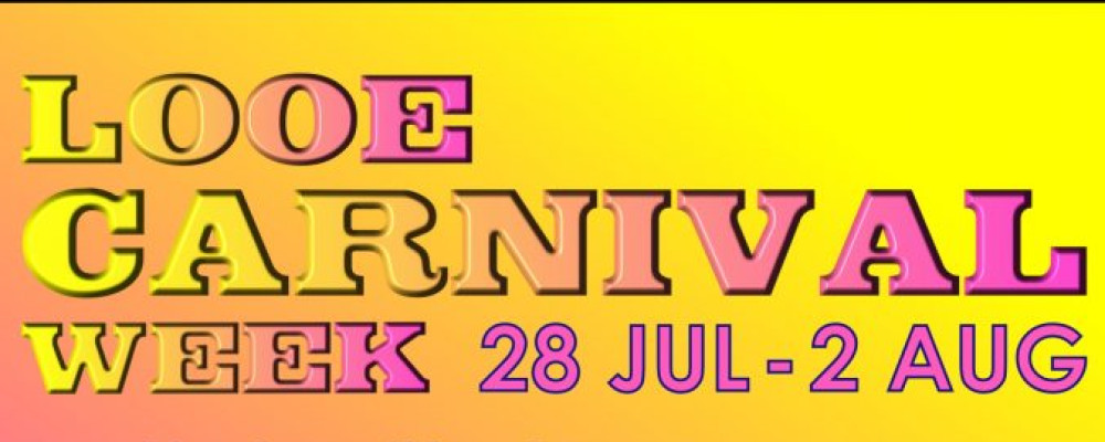 Poster with events for Looe Carnival 2025