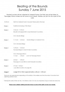 Beating The Bounds Schedule