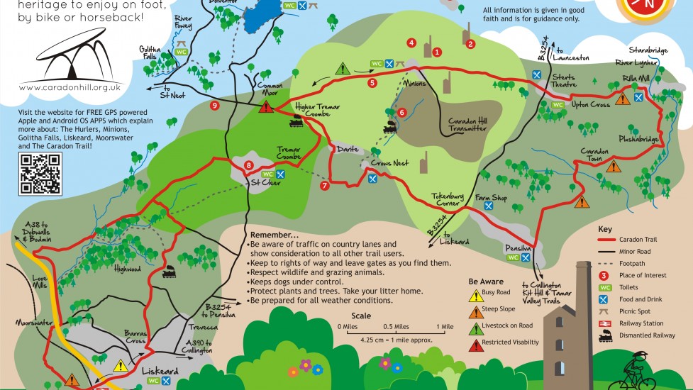 Caradon Trail map