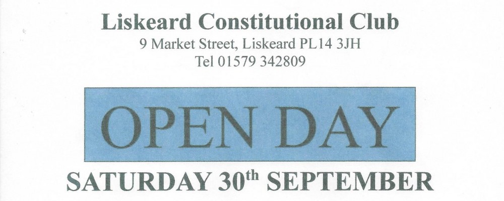 Liskeard Constitutional Club Open Day