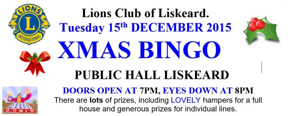 Liskeard Lions – Xmas Bingo