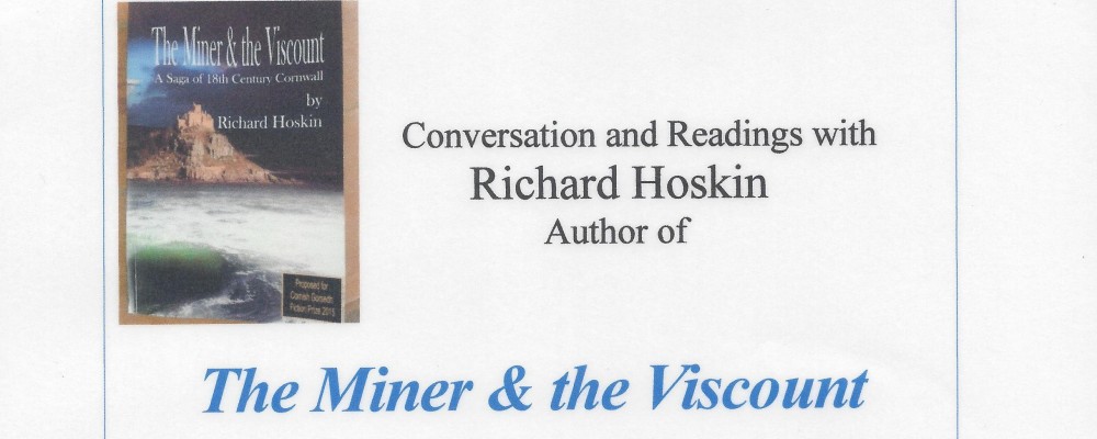 The Miner & The Viscount; Author Conversation, Readings &Book Signing – The Book Shop, Liskeard