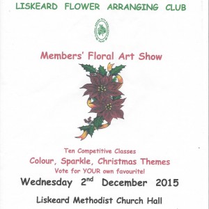 Liskeard flower arrangers members floral art show