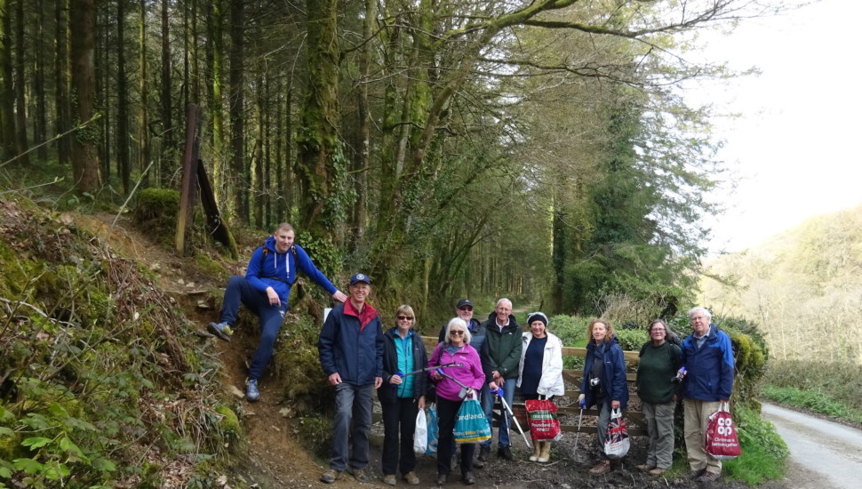 Walkers at the site of Highwood level crossing